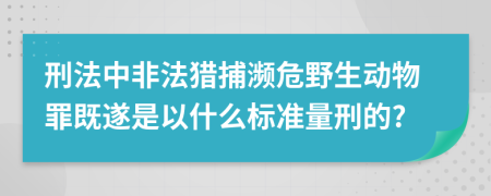 刑法中非法猎捕濒危野生动物罪既遂是以什么标准量刑的?