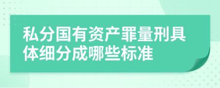 私分国有资产罪量刑具体细分成哪些标准