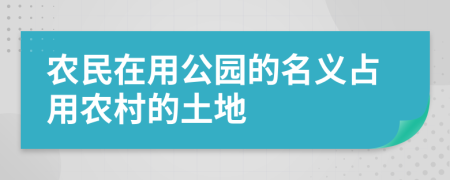 农民在用公园的名义占用农村的土地