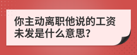 你主动离职他说的工资未发是什么意思？