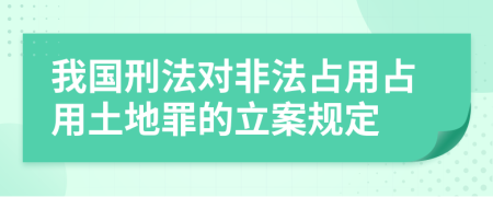 我国刑法对非法占用占用土地罪的立案规定