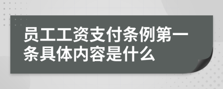 员工工资支付条例第一条具体内容是什么