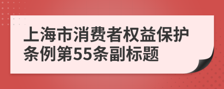 上海市消费者权益保护条例第55条副标题