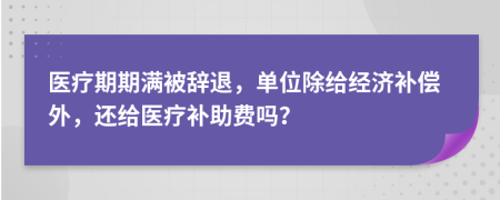 医疗期期满被辞退，单位除给经济补偿外，还给医疗补助费吗？
