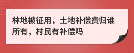 林地被征用，土地补偿费归谁所有，村民有补偿吗