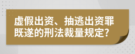 虚假出资、抽逃出资罪既遂的刑法裁量规定?