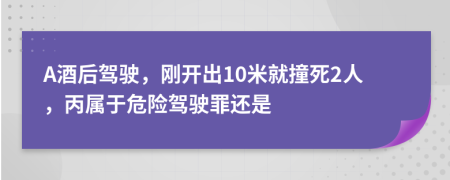 A酒后驾驶，刚开出10米就撞死2人，丙属于危险驾驶罪还是