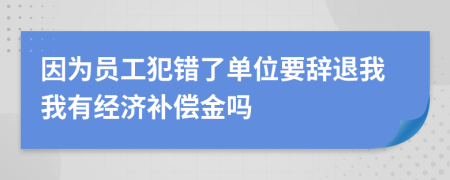 因为员工犯错了单位要辞退我我有经济补偿金吗