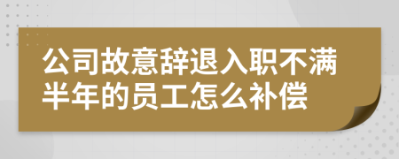 公司故意辞退入职不满半年的员工怎么补偿