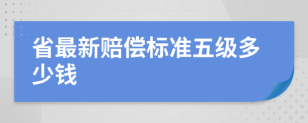 省最新赔偿标准五级多少钱