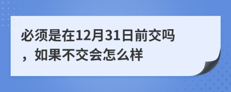 必须是在12月31日前交吗，如果不交会怎么样