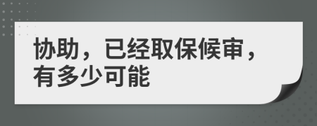 协助，已经取保候审，有多少可能