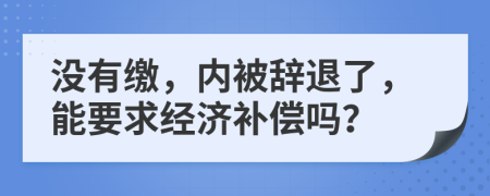 没有缴，内被辞退了，能要求经济补偿吗？