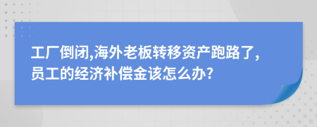 工厂倒闭,海外老板转移资产跑路了,员工的经济补偿金该怎么办?