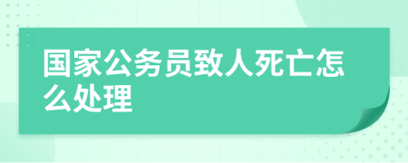 国家公务员致人死亡怎么处理