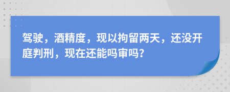 驾驶，酒精度，现以拘留两天，还没开庭判刑，现在还能吗审吗？