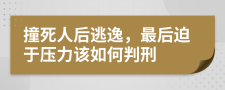 撞死人后逃逸，最后迫于压力该如何判刑