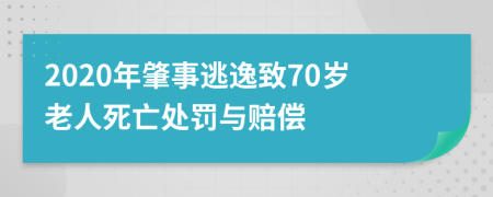 2020年肇事逃逸致70岁老人死亡处罚与赔偿