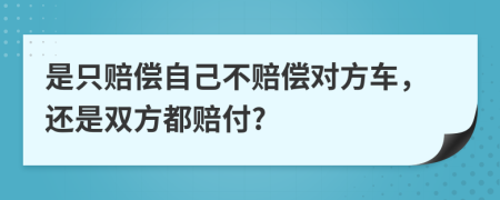 是只赔偿自己不赔偿对方车，还是双方都赔付?