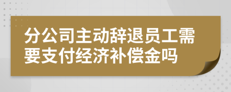 分公司主动辞退员工需要支付经济补偿金吗