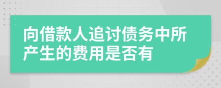 向借款人追讨债务中所产生的费用是否有