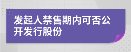 发起人禁售期内可否公开发行股份