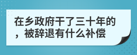 在乡政府干了三十年的，被辞退有什么补偿