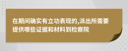 在期间确实有立功表现的,派出所需要提供哪些证据和材料到检察院