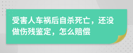 受害人车祸后自杀死亡，还没做伤残鉴定，怎么赔偿