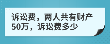 诉讼费，两人共有财产50万，诉讼费多少