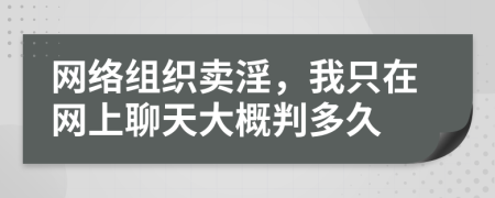 网络组织卖淫，我只在网上聊天大概判多久