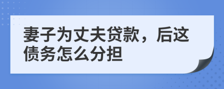 妻子为丈夫贷款，后这债务怎么分担