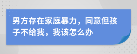 男方存在家庭暴力，同意但孩子不给我，我该怎么办