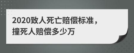 2020致人死亡赔偿标准，撞死人赔偿多少万