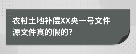 农村土地补偿XX央一号文件源文件真的假的?