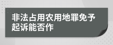 非法占用农用地罪免予起诉能否作