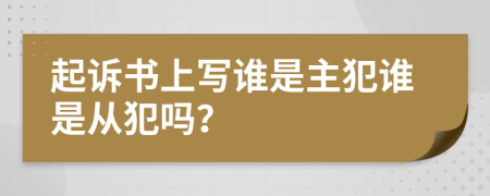 起诉书上写谁是主犯谁是从犯吗？