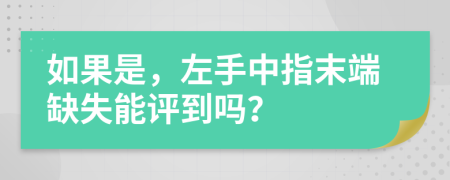 如果是，左手中指末端缺失能评到吗？