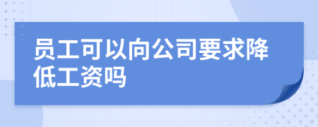 员工可以向公司要求降低工资吗