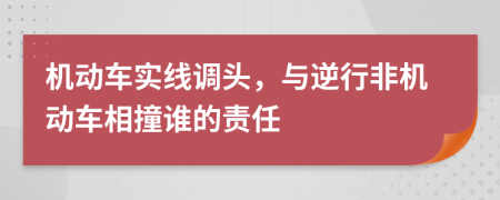 机动车实线调头，与逆行非机动车相撞谁的责任