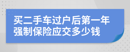 买二手车过户后第一年强制保险应交多少钱