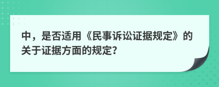 中，是否适用《民事诉讼证据规定》的关于证据方面的规定？