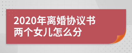 2020年离婚协议书两个女儿怎么分