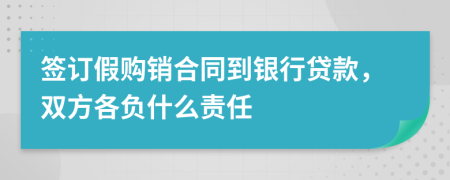 签订假购销合同到银行贷款，双方各负什么责任