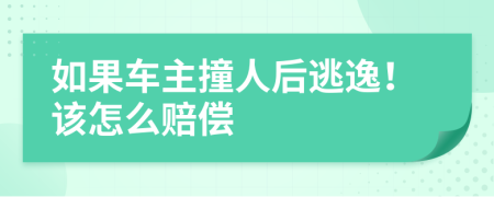 如果车主撞人后逃逸！该怎么赔偿