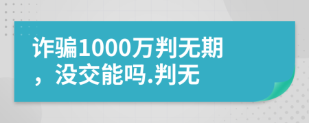 诈骗1000万判无期，没交能吗.判无