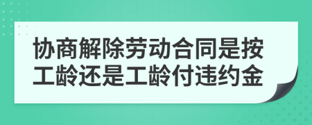 协商解除劳动合同是按工龄还是工龄付违约金