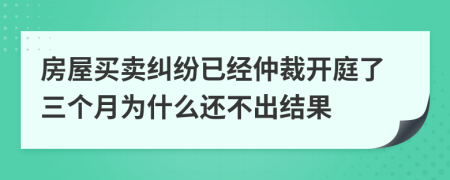 房屋买卖纠纷已经仲裁开庭了三个月为什么还不出结果