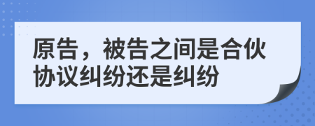 原告，被告之间是合伙协议纠纷还是纠纷