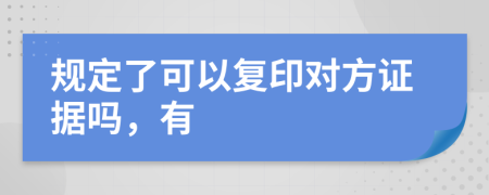 规定了可以复印对方证据吗，有